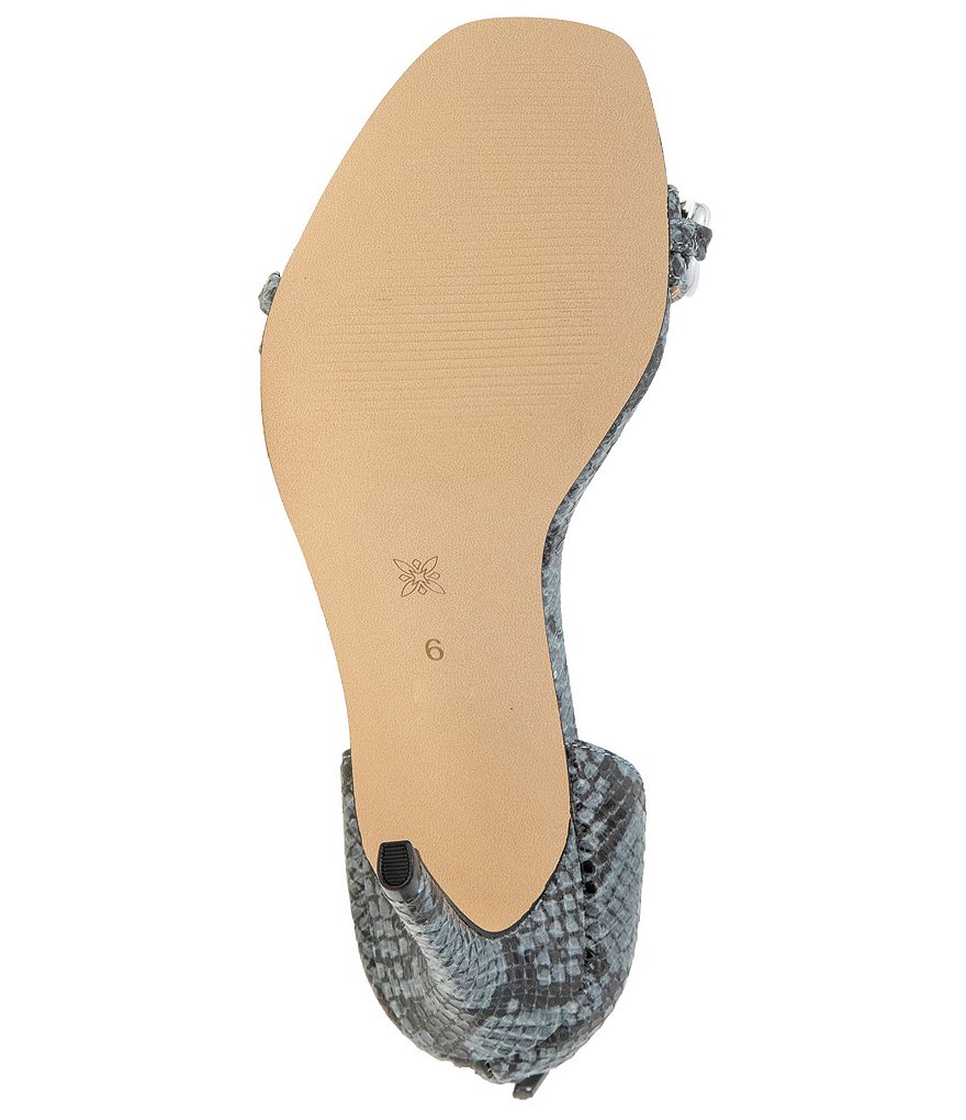 BCBGeneration Isinna Snake Print Chain Straps Square Toe Dress Sandals