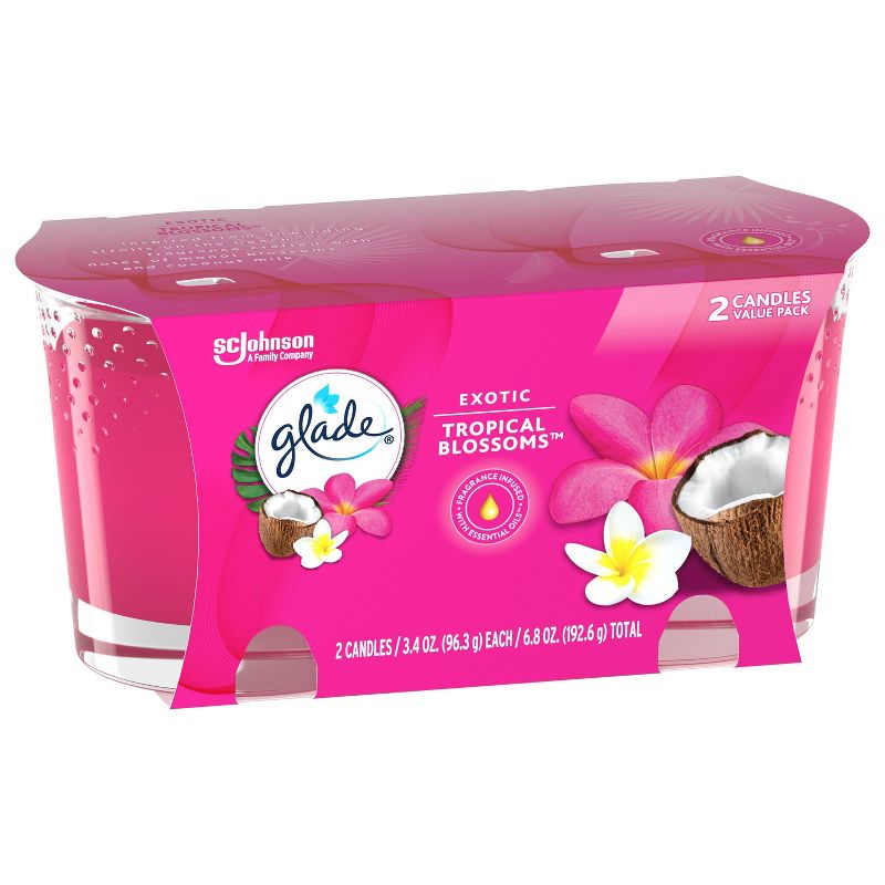 Glade Exotic Tropical Blossoms Twin Candle - 2pk/6.8oz