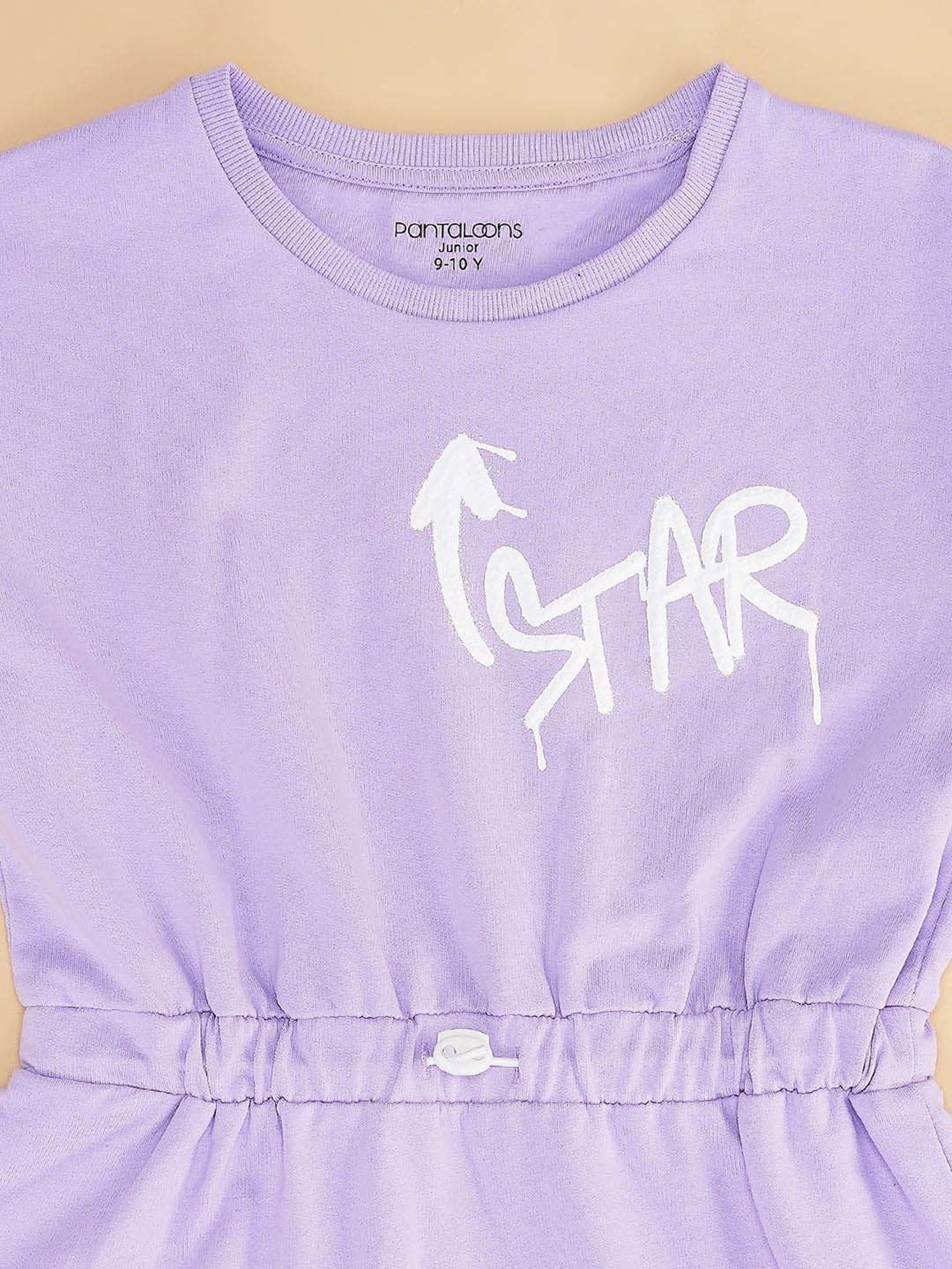 Pantaloons Baby Kids Pastel Lilac Cotton Graphic Dress