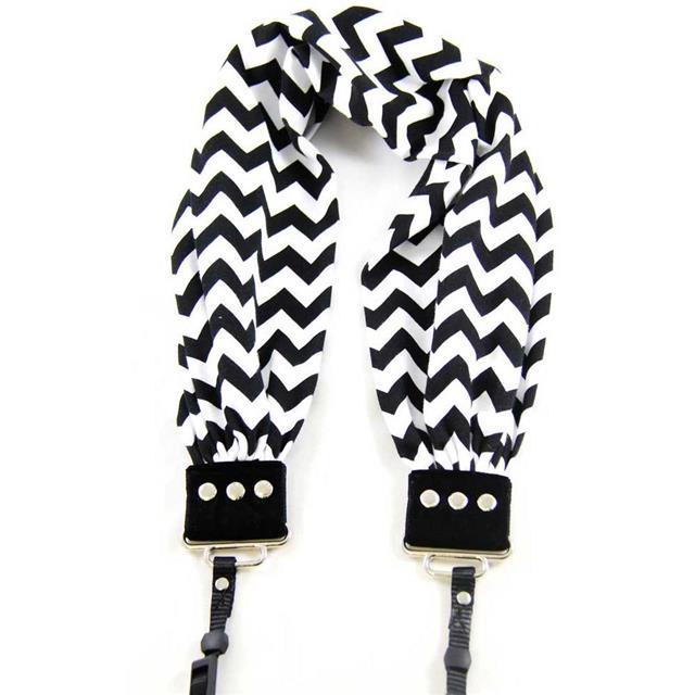 Chevron Black Scarf Collection Camera Strap