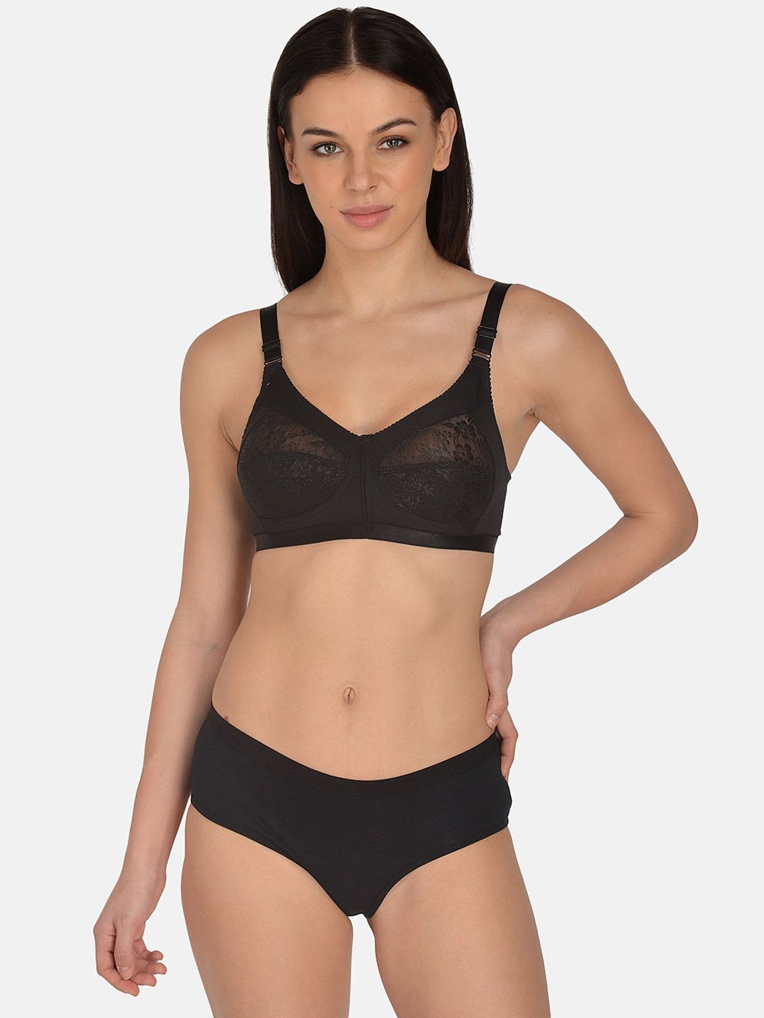 Mod & Shy Black Lace Bra & Panty Set