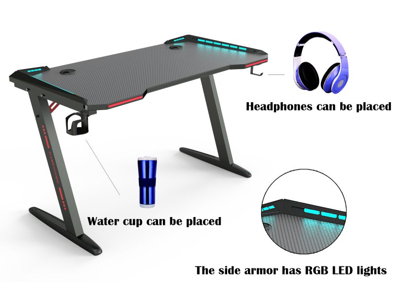 RESPAWN 3000 Gaming Computer Desk - Ergonomic Height Adjustable Gaming Desk, in Blue (RSP-3000-BLU)