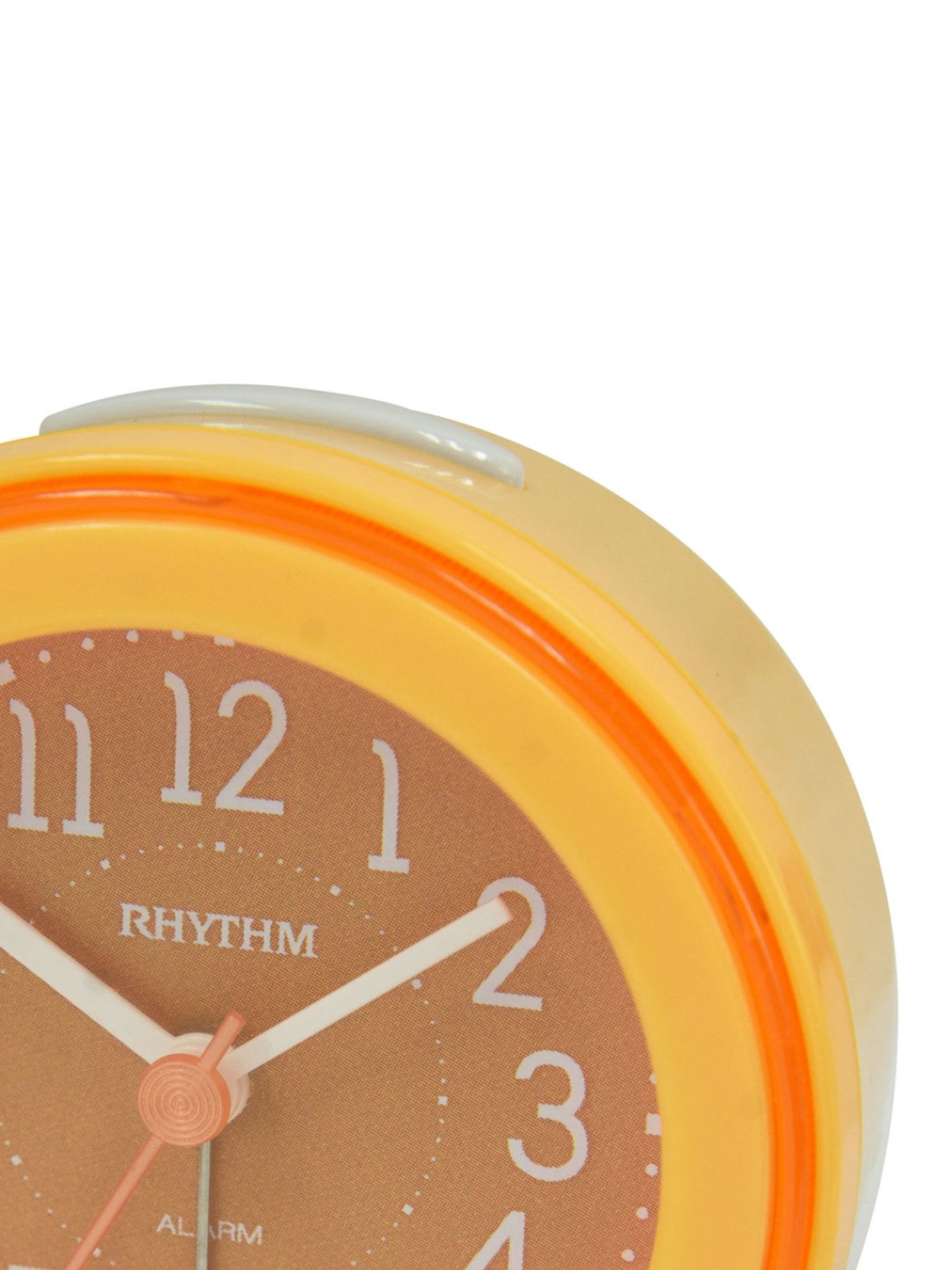 RHYTHM Yellow Plastic Round Beep Alarm Sound with LED Flash Light Table Clock