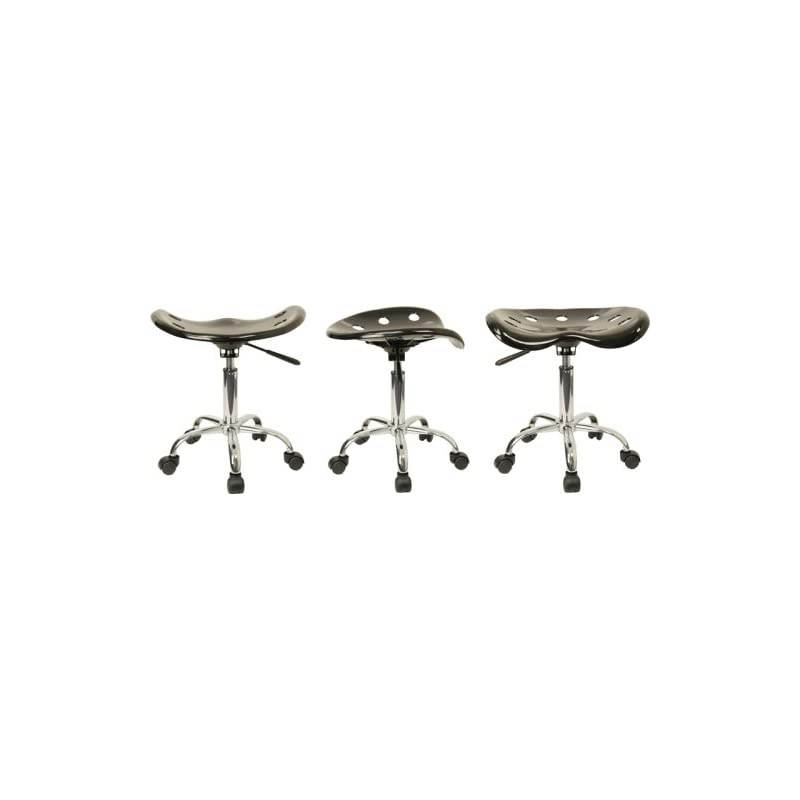 Vibrant Black Tractor Seat and Chrome Stool