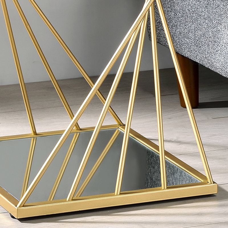 Rathlin Glass Top Side Table with Glass Top Gold - miBasics