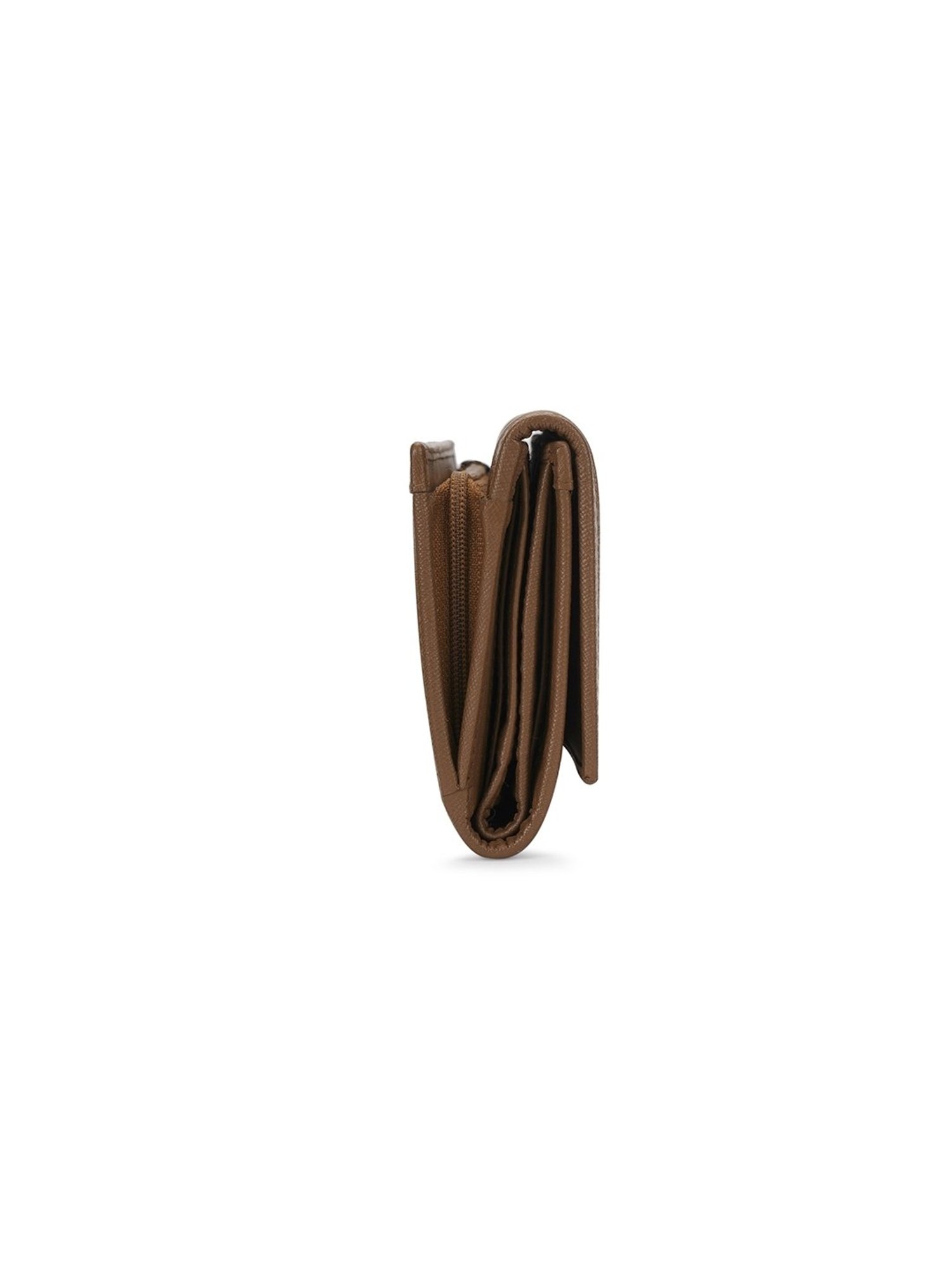 PERQUISITE LEONORA Brown Textured Tri-Fold Wallet for women