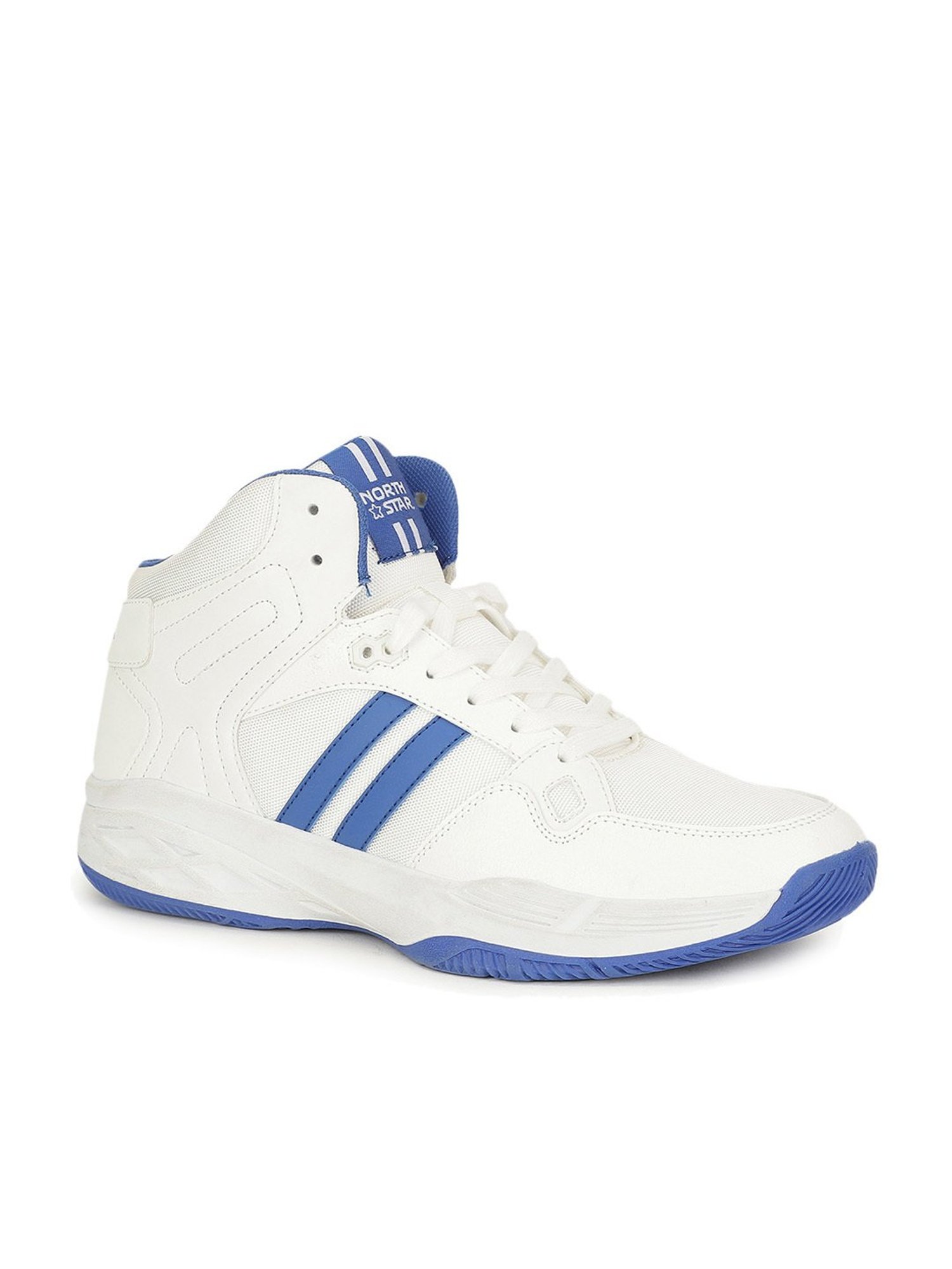 North Star by Bata Men's White Ankle High Sneakers