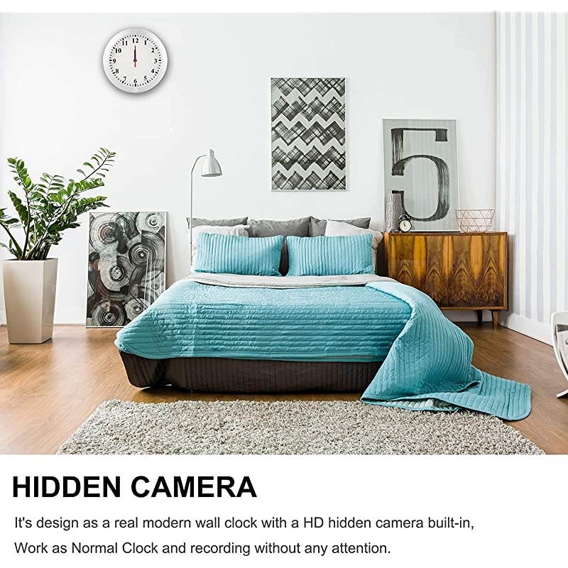 Spy Camera WiFi Wall Clock Camera, HD 1080P Nanny Cam DVR with Motion Detection,Real-Time Covert Clock Security Camera Monitor for Home and Office, No Night Vision&hellip;