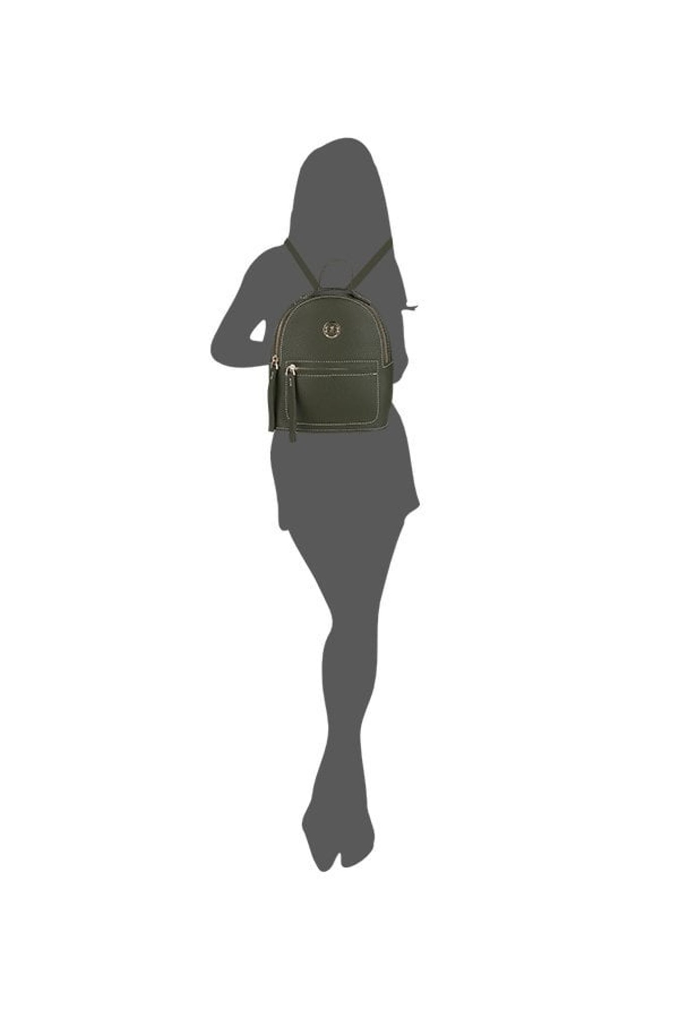 Gio Collection Olive Green Stitched Backpack
