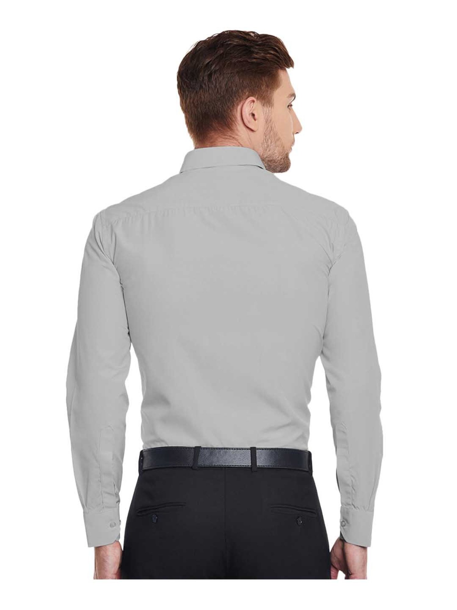 English Navy Grey Full Sleeves Shirt