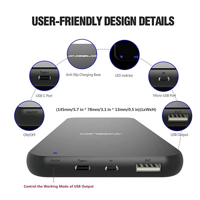 Wireless Charger with Qi Wireless Charging Receiver Case for iPhone 6/6s/7,Type-C 7.5W Fast Wireless Charging Pad Station for iPhone Xs/Xs Max/X/8 Plus,Samsung Note 9 ect.(4.7inch-No Battery