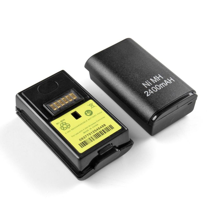 Xbox 360 2 Pack Rechargeable Battery Pack + Dual Charging Station Dock Stand Base (Black) for Xbox 360 Wireless Controller