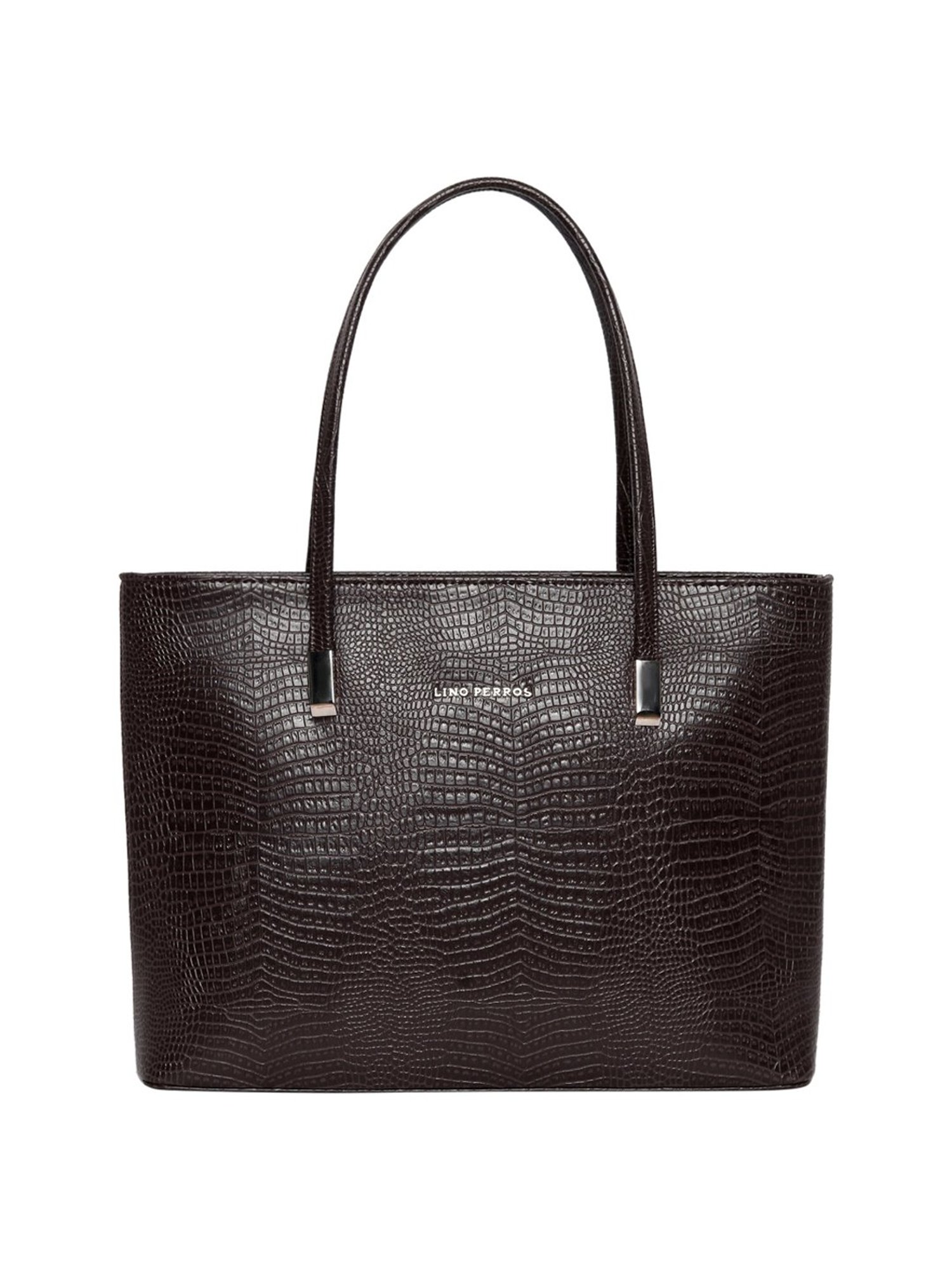 Lino Perros Brown Textured Large Tote Handbag