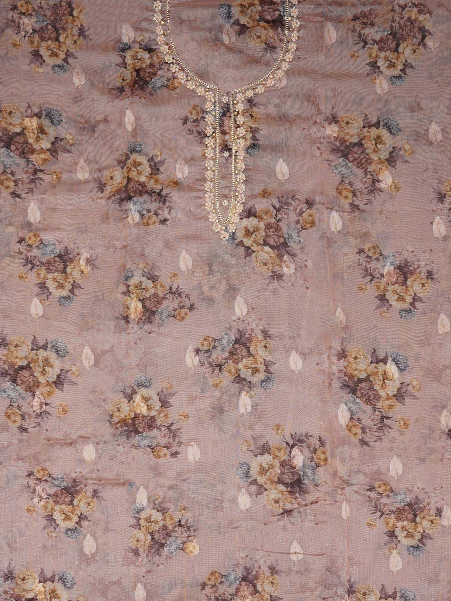 Jaipur Kurti Pink Embellished Unstitched Dress Material