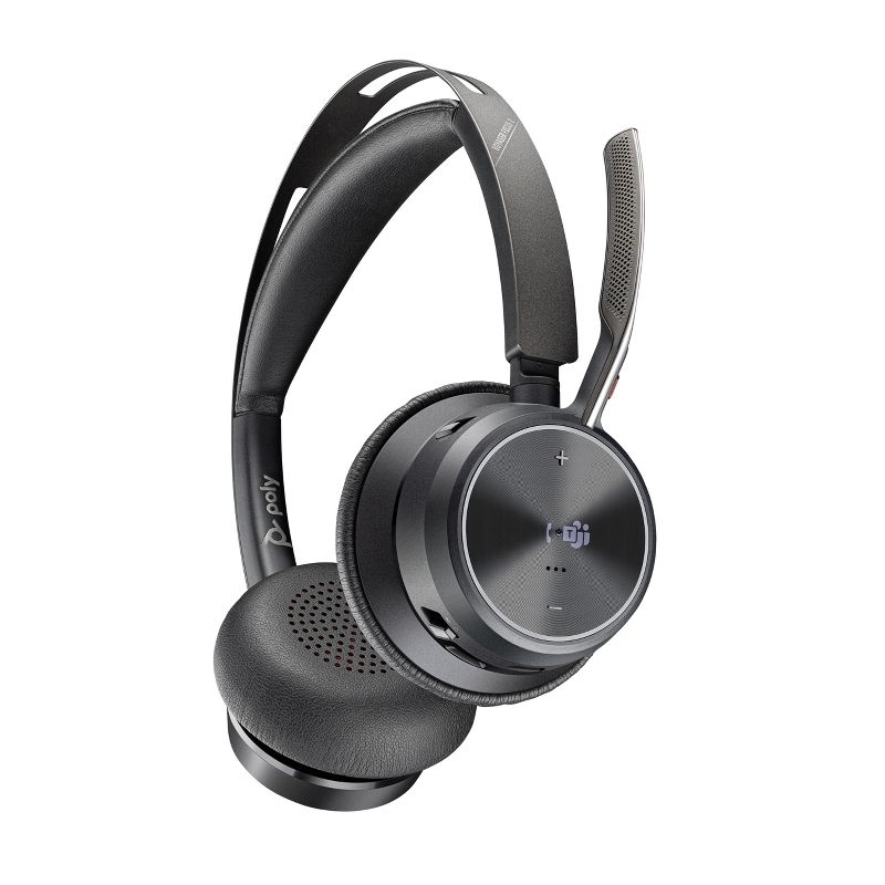 Poly Voyager Focus 2 UC USB-C Headset (Plantronics) - Bluetooth Dual-Ear (Stereo) Headset with Boom Mic - USB-C PC / Mac Compatible - Active Noise Canceling - Works with Teams (Certified), Zoom & more