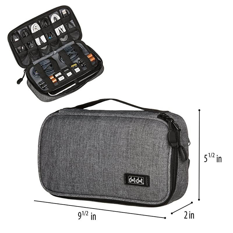 Organizer Travel Tech Case - Charge Cord, Slim Gadget, Charger Organizer Pouch Bag - Portable Cable Management Case