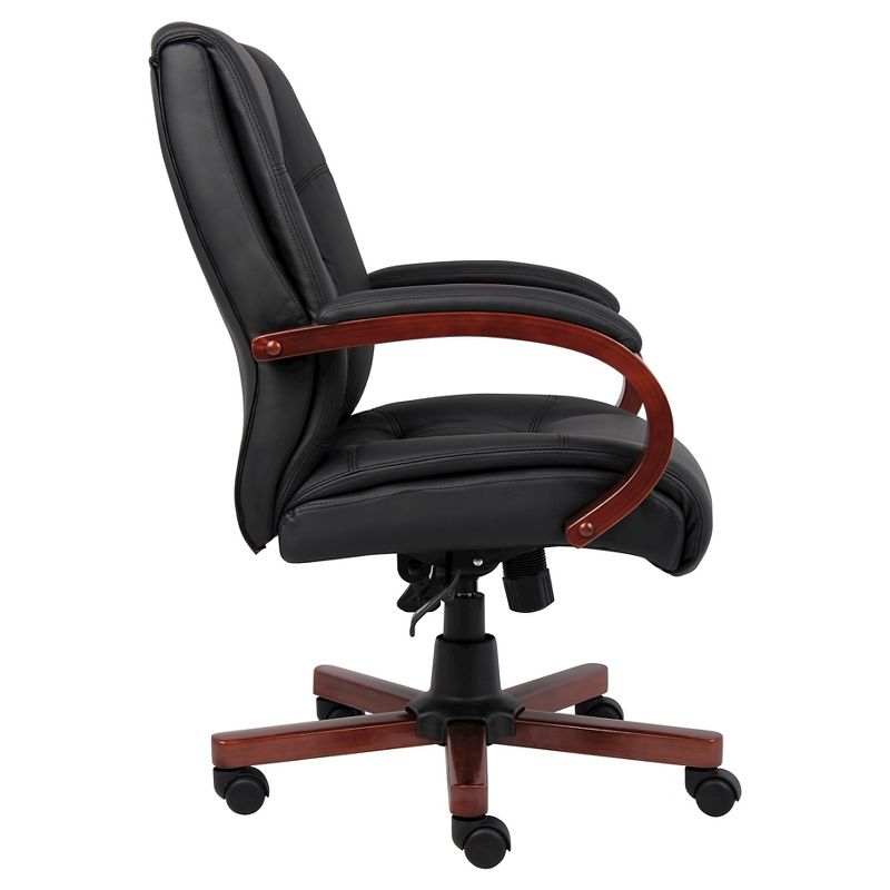 Mid Back Executive Wood Finished Chairs Black - Boss Office Products