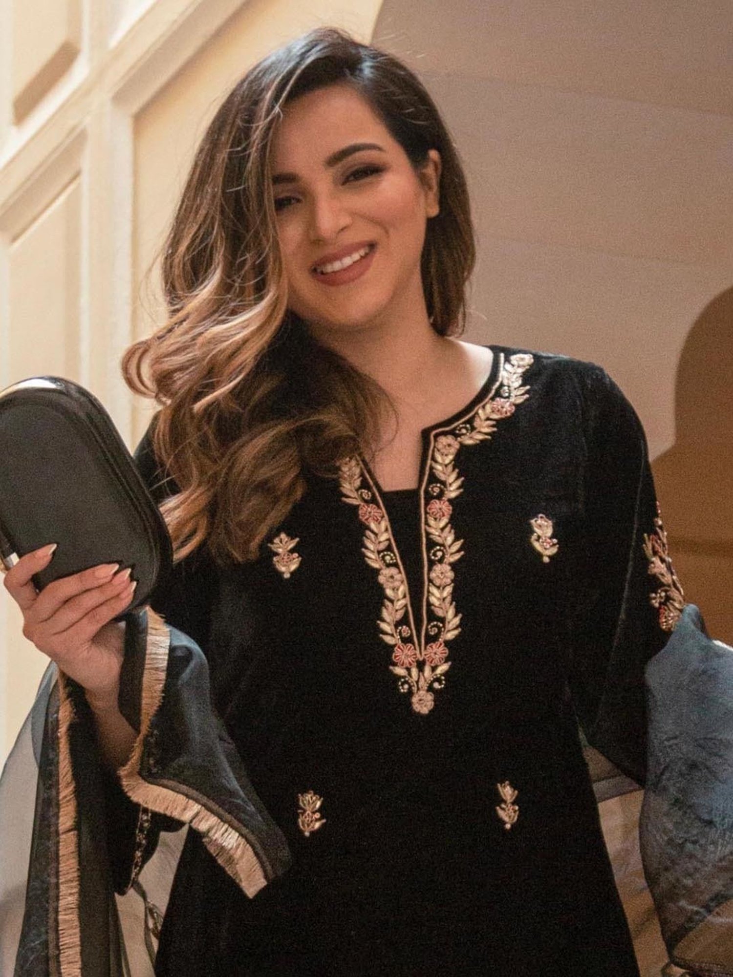 AACHHO Slate Black Velvet Handcrafted Suit Set