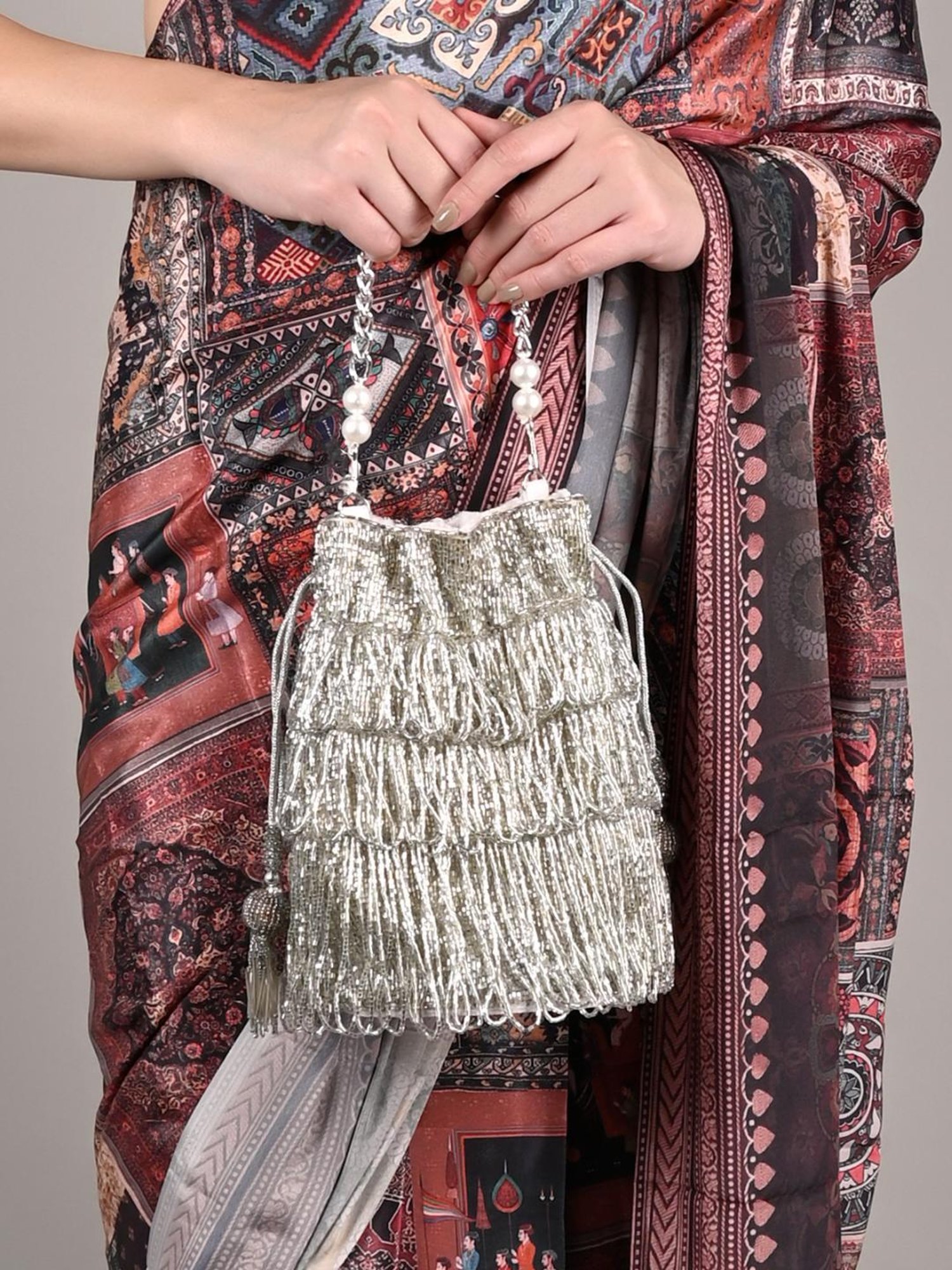 Call It Spring Silver Embellished Potli