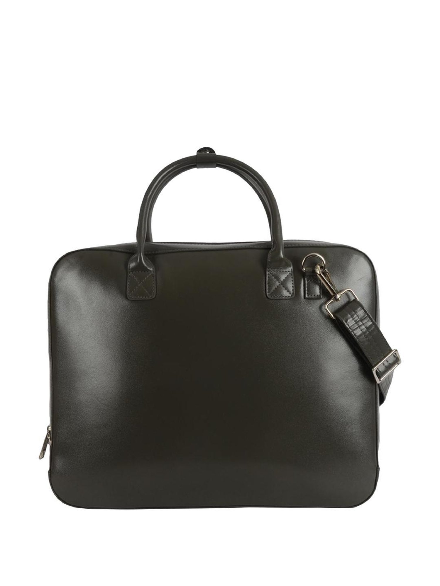 Baggit Dylan Angola Green PU Solid Laptop Messenger Bag