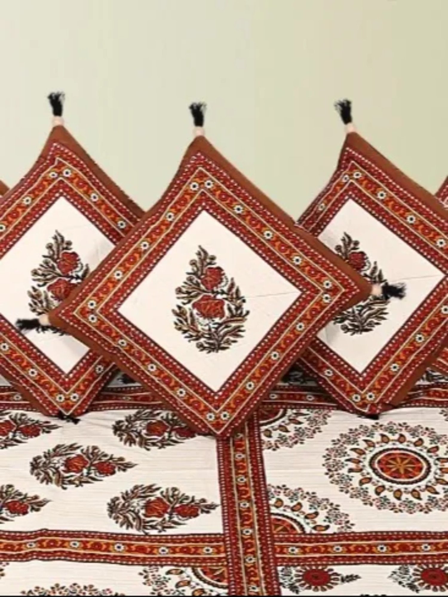 Maspar Blue Cotton 200 TC Reversible Duvet Cover Set