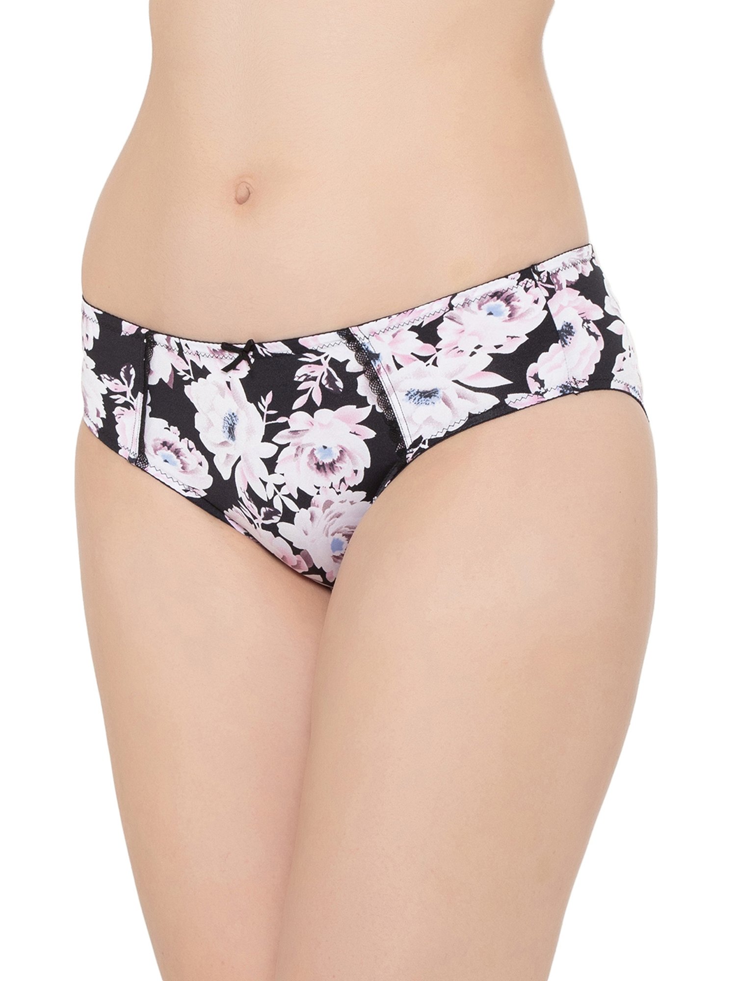 Triumph Black Floral Print Hipster Panty