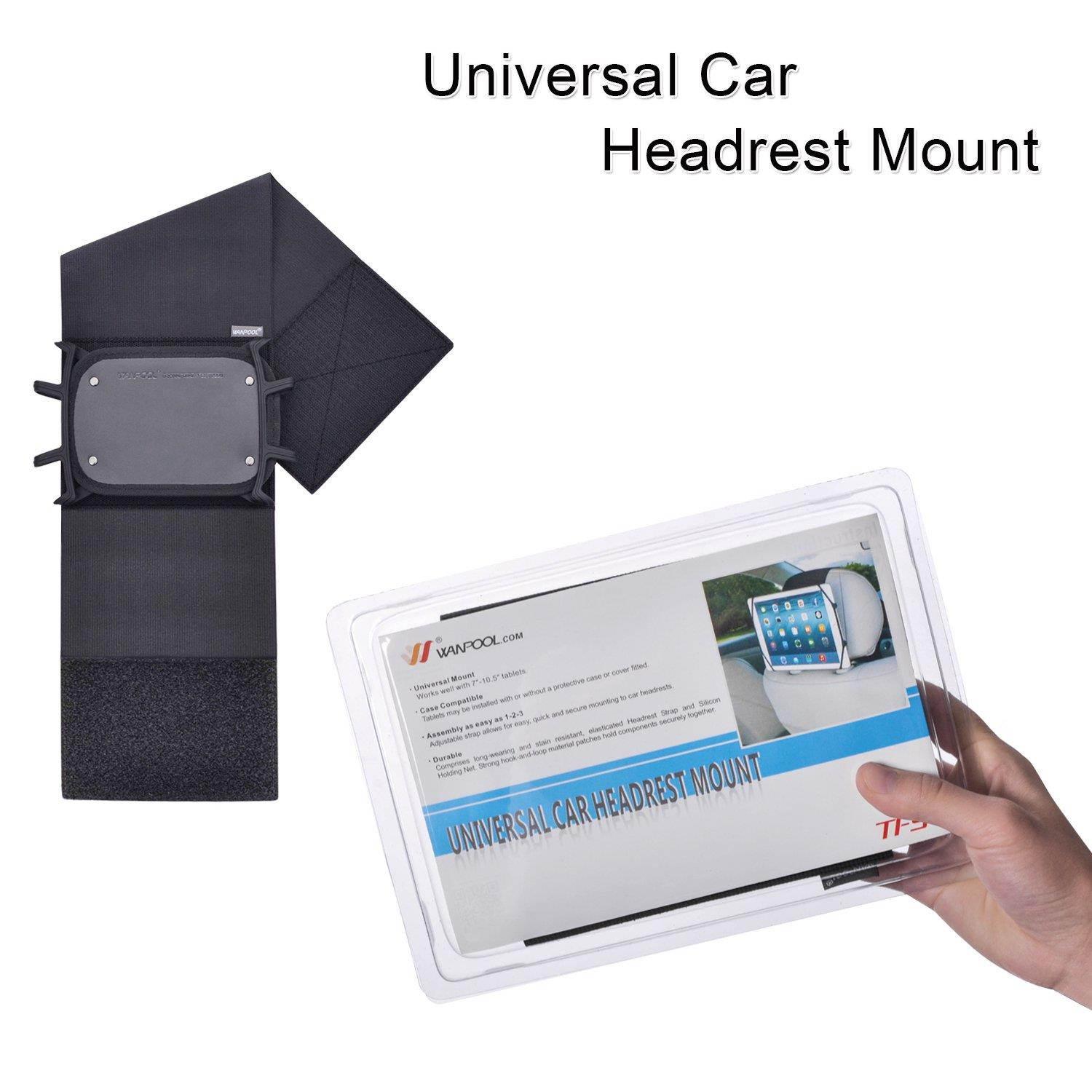 WANPOOL Car Headrest Mount Holder for 7-10.5 Inch iPad and Tablets