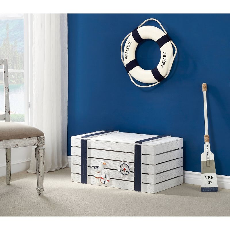 Set of 3 Roanne Nesting Trunks White - Treasure Trove Accents