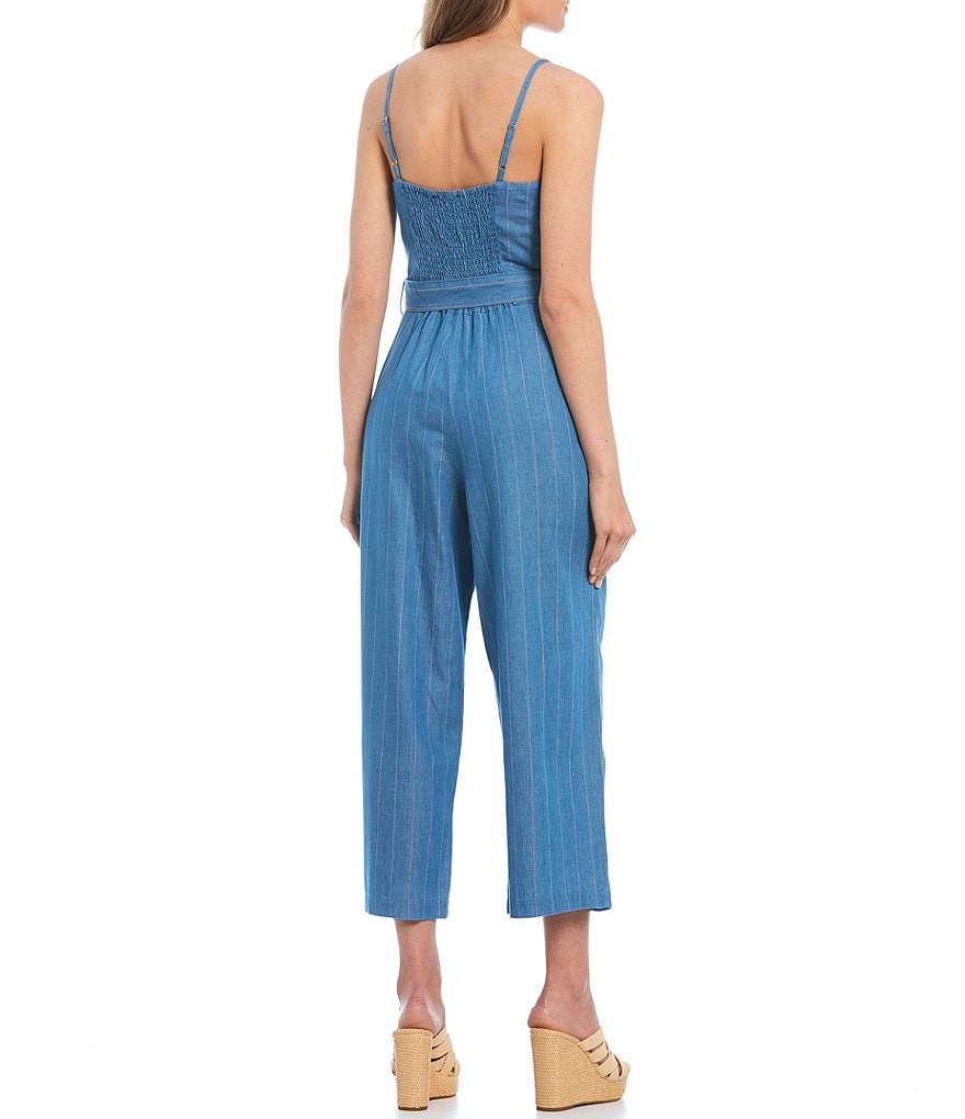 Coco + Jaimeson Strapless Elastic-Waist Laser-Cut Embroidered Knit Jumpsuit
