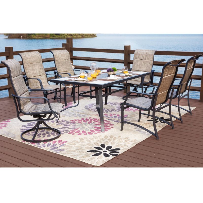 7pc Steel Patio Dining Sets Gray - Lokatse