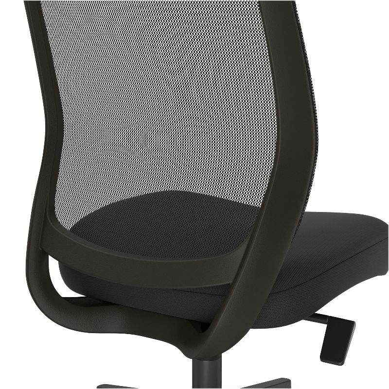 Union & Scale Essentials Mesh Back Fabric Task Chair, Black (UN59378) 