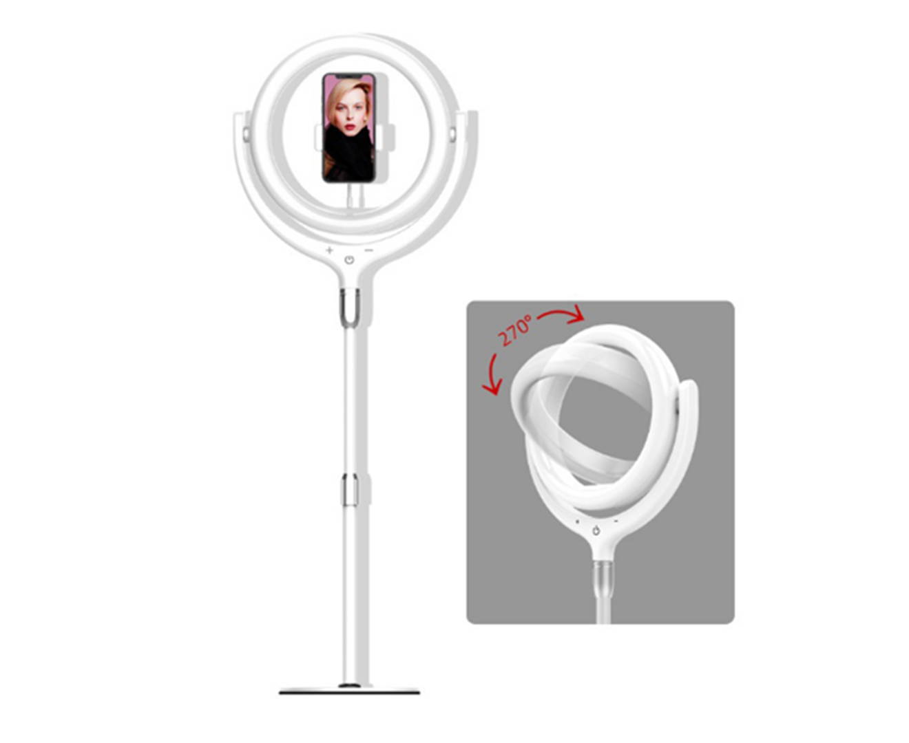 Select Mall 12 Inches Beauty Live Fill Light Ring Light Beauty Fill Light Live Dimmable Lamp on-Camera Video Lights-White