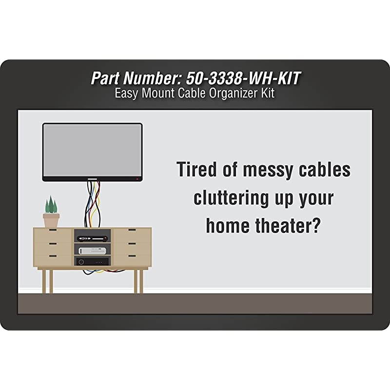 Electronics 50-3338-WH-KIT Easy Mount Cable Organizer Kit - White
