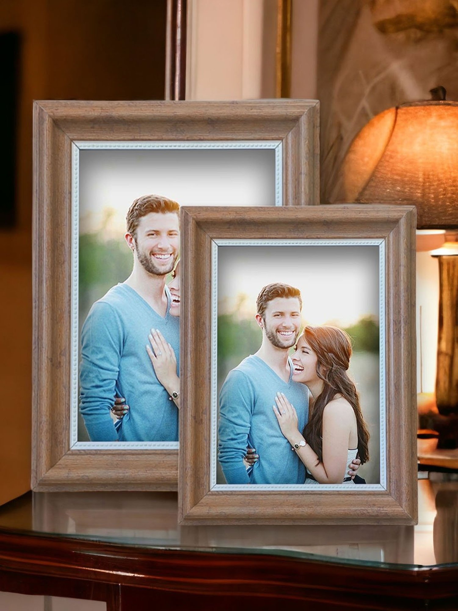 House This Kangto Brown & White Wood Photo Frame Gift Set