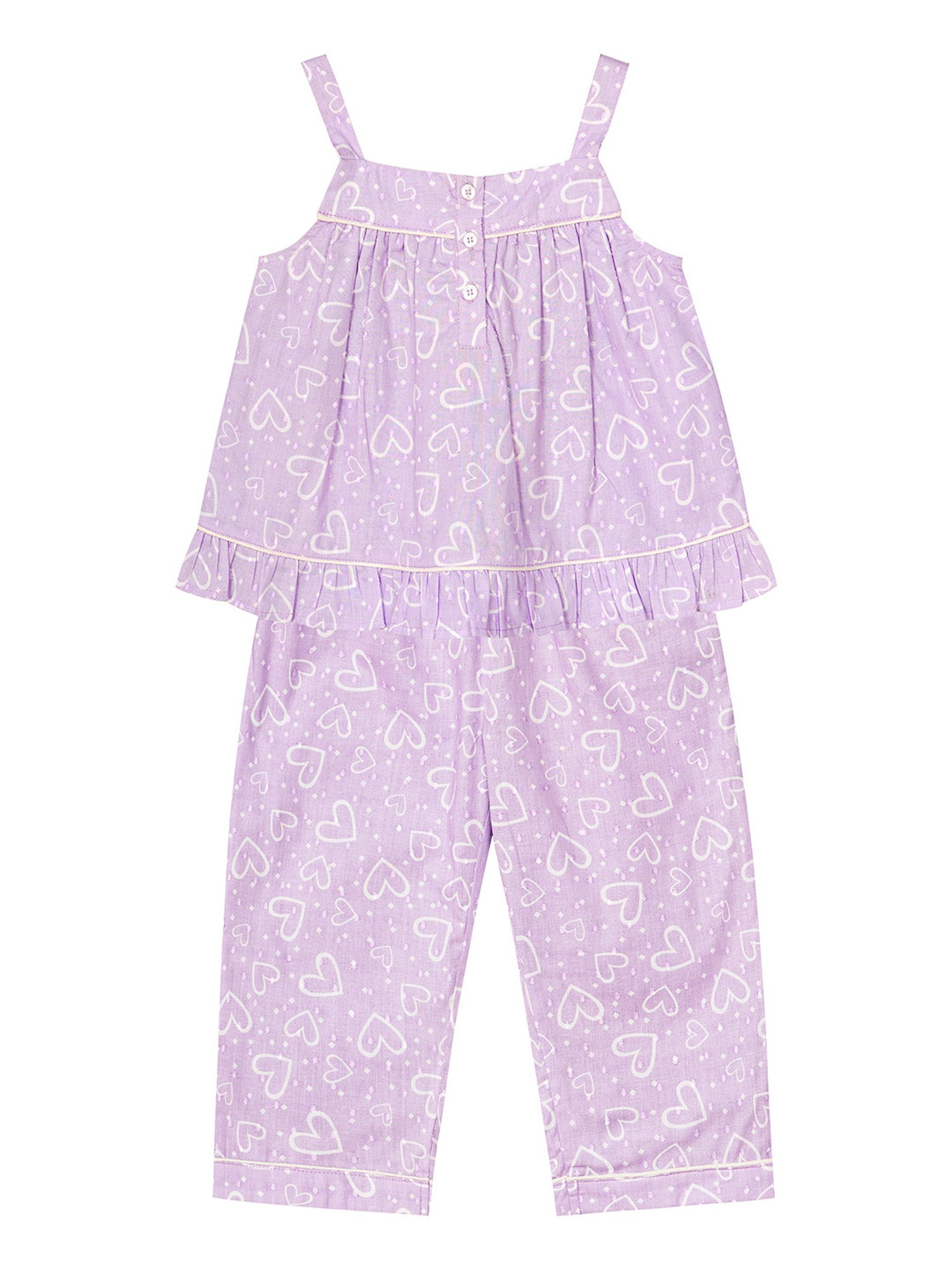 Budding Bees Girls Purple Printed Top with Pyjamas