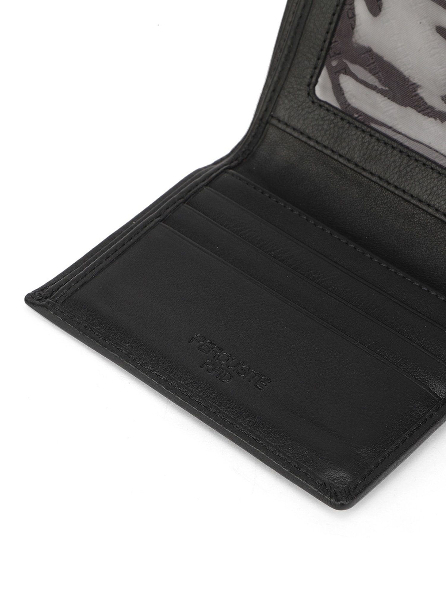 PERQUISITE Black Casual Leather Bi-Fold Wallet for men