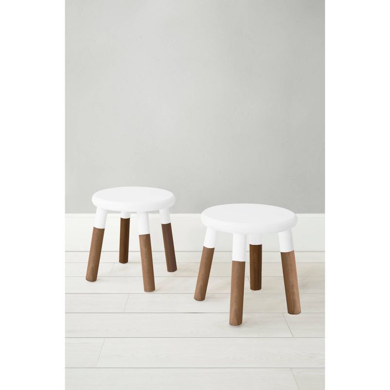 Set of 2 Peewee Wood Veneer Kids' Chairs Solid Walnut/White - Nico & Yeye