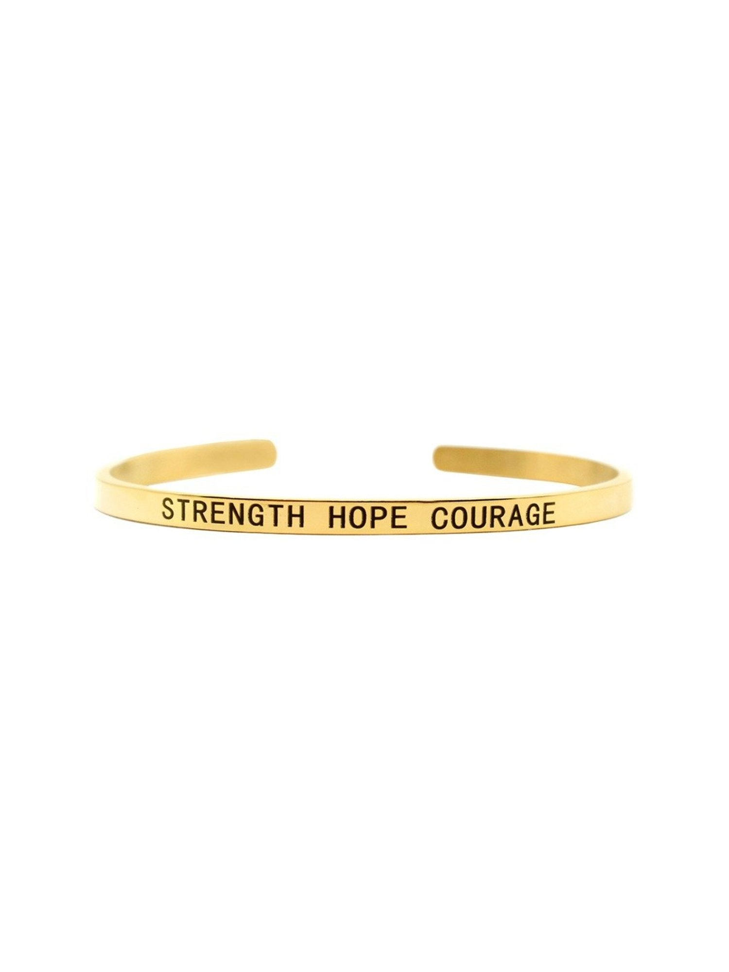 Joker & Witch Golden Strength Hope Courage Mantra Flexible fit Bracelet