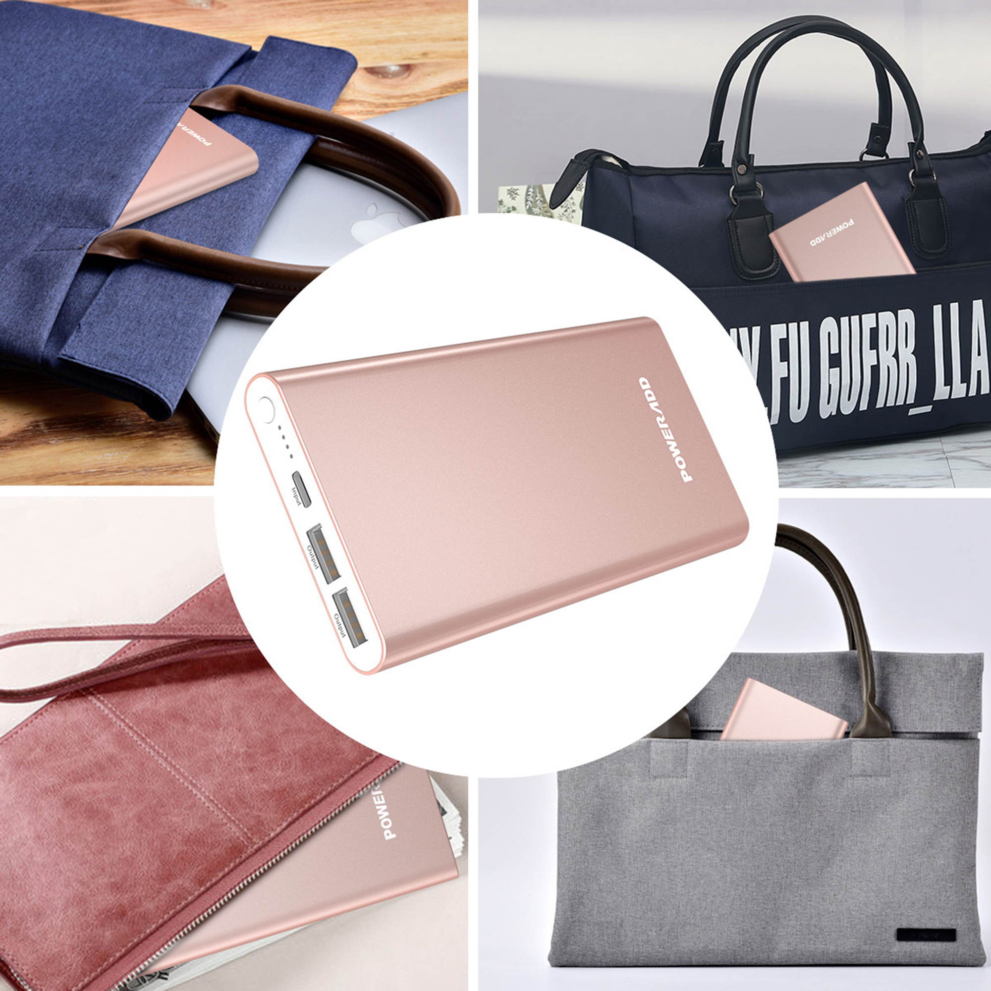 Poweradd Pilot 4GS Power Bank 12000mAh Portable Charger Dual 3A Output External Battery Pack for iPhone,iPad,Samsung Galaxy and More - Rose