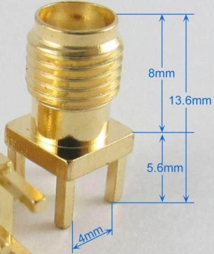 500pcs SMA Female Jack Panel Mount PCB Solder Connector Straight Goldplated