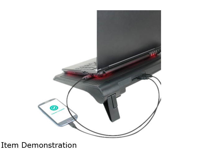 ENHANCE GX-C1 Laptop Cooling Stand (15.75" x 12.75") with 5 LED Fans & Dual USB Ports for Data Pass Through