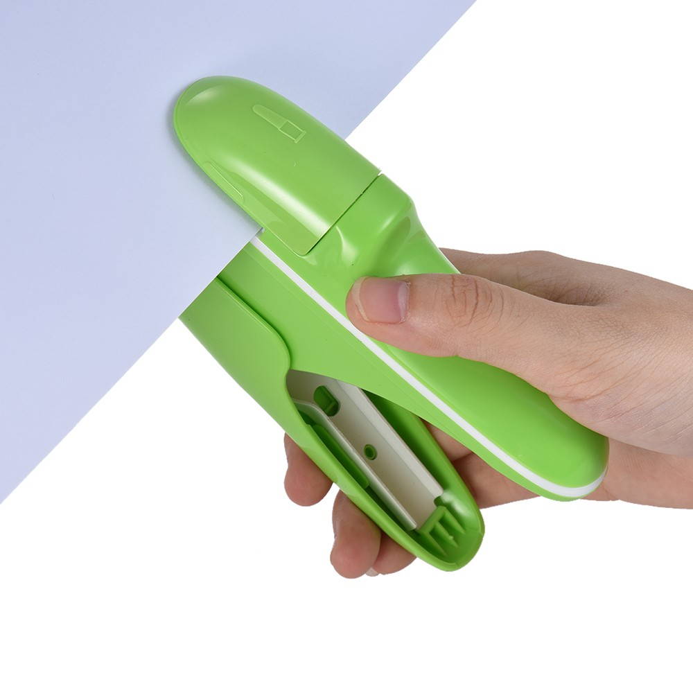 Hand-held Mini Safe Stapler without Staples Staple Free Stapleless 7 Sheets Capacity for Paper Binding Business Commercial Shop School Office