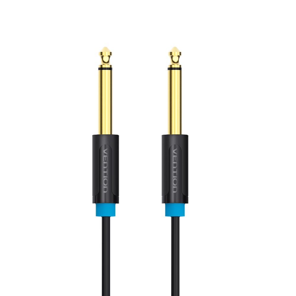 VENTION 6.5mm Audio Cable Male to Male Audio Cable HiFi Gold-plated for Guitar /Amplifier/ Microphone 0.5m (Black)