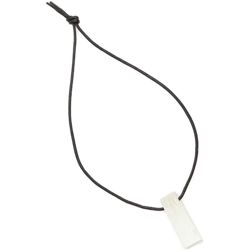 Zodaca White Crystal Selenite Stone Pendant Necklace, 2"