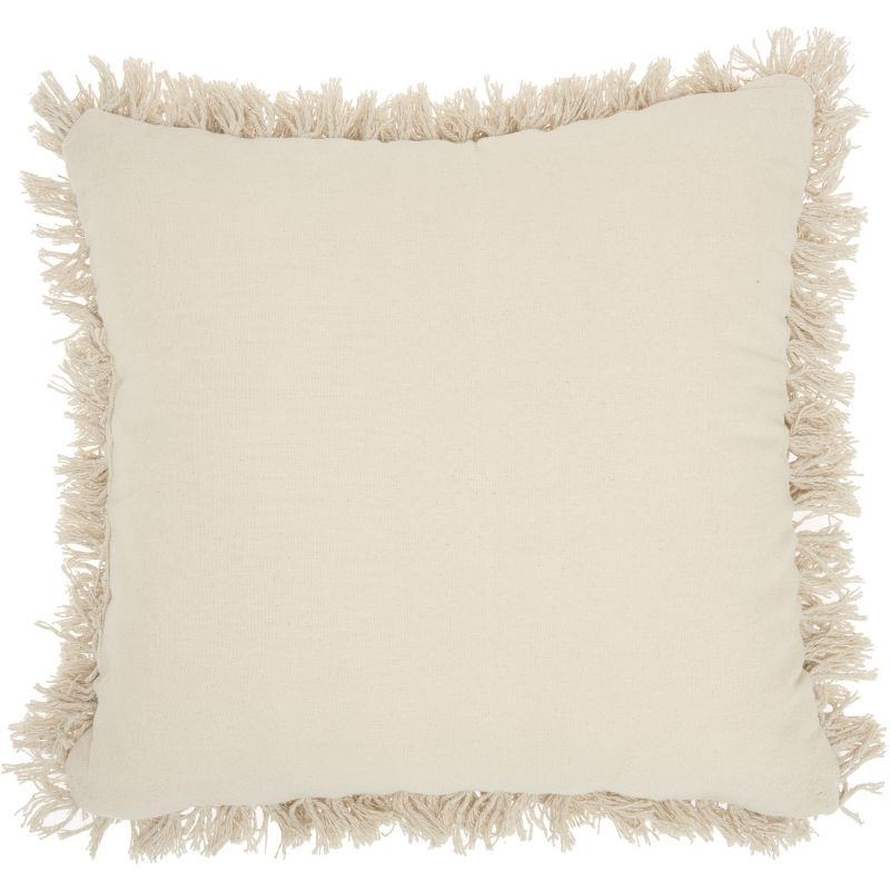 Mina Victory Life Styles Loop Stripe Center Natural Throw Pillow - Off-White 18"X18"