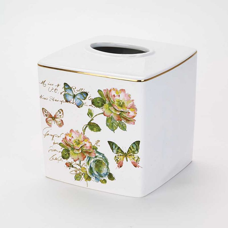 Avanti Butterfly Garden Tissue Cover - White