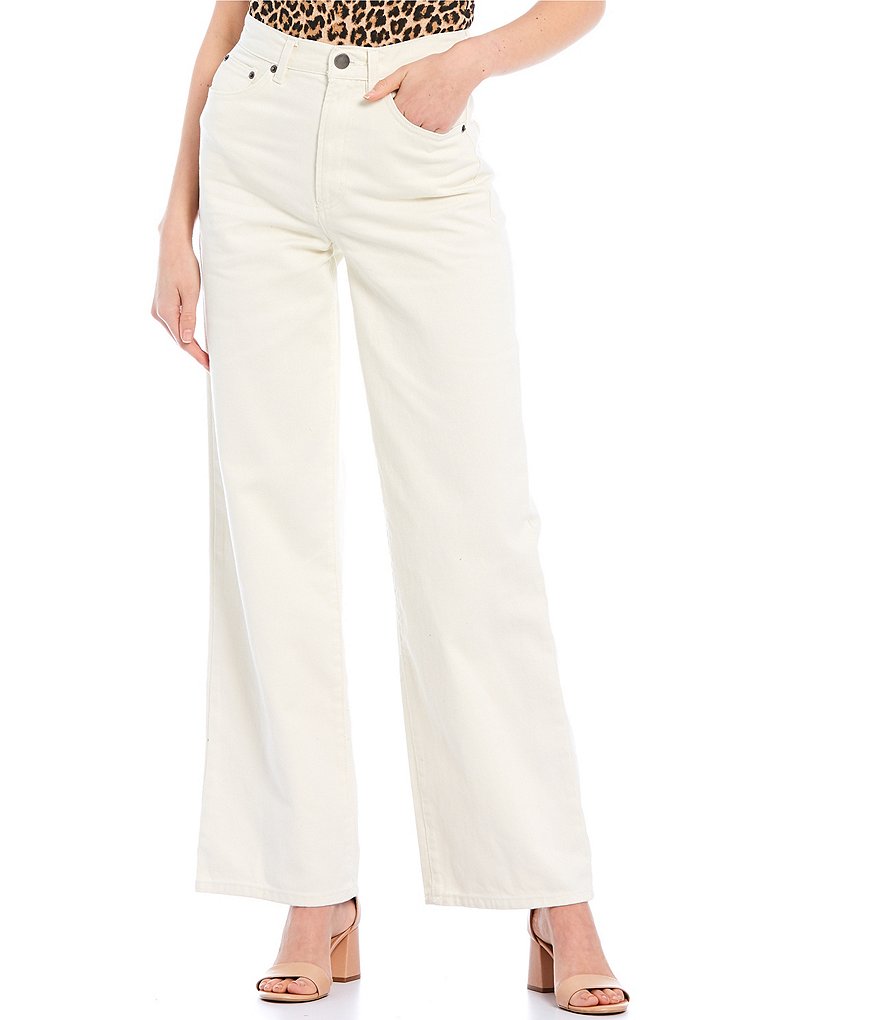 YMI Jeanswear High Rise Cropped Frayed Wide Leg Jeans