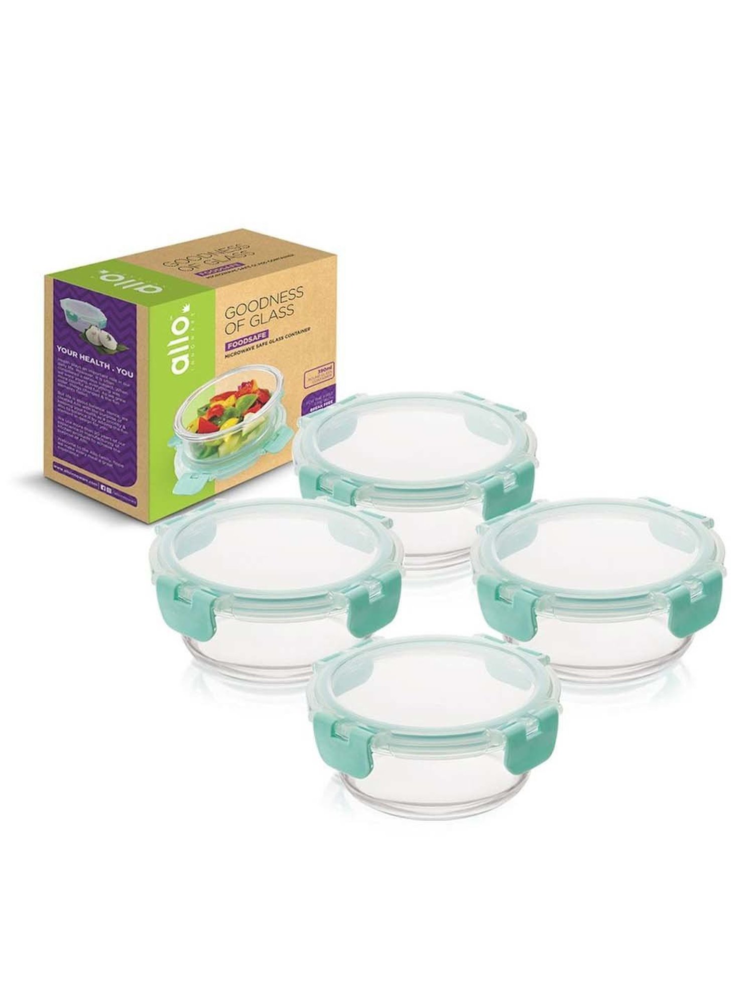 Allo Borosilicate Glass Containers with Lids Microwave Safe Container for Glass Storage Containers