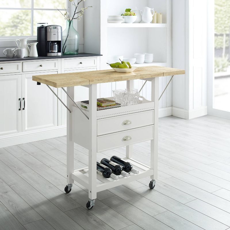 Bristol Double Drop Leaf Kitchen Cart White - Crosley