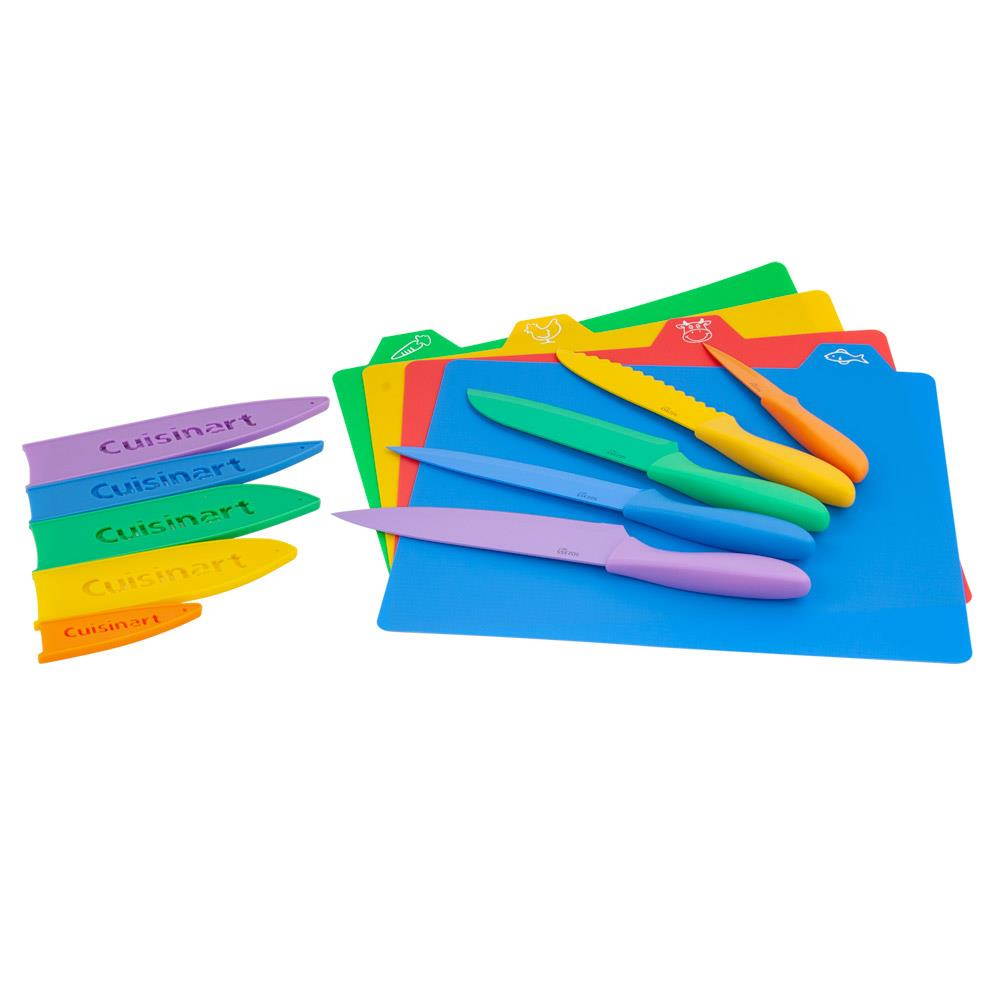 Cuisinart 14-piece Ceramic-Coated Stainless Steel Knife Set with Cutting Mats